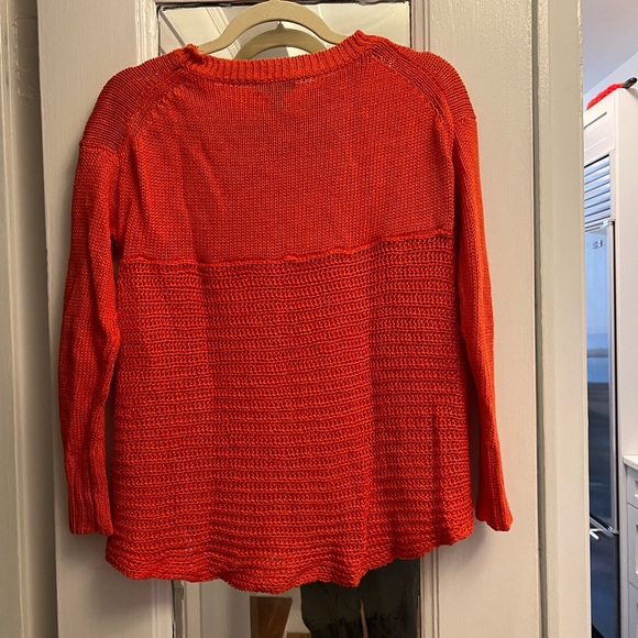 J Crew Lightweight Knit 100% Linen Sweater - Orange - XXS - Picture 2 of 3